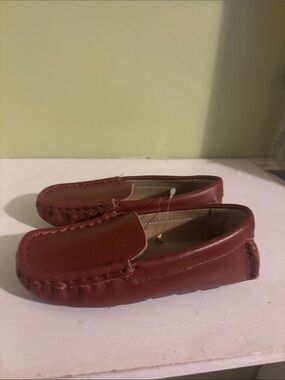 Janie and Jack Brown Leather Moccasin Loafers size 8